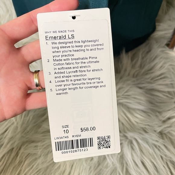 SOLD ONLINE STORE Lululemon Emerald Long Sleeve - Picture 3 of 3